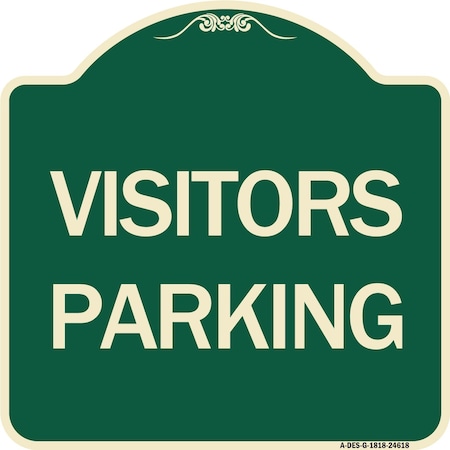 Signmission Designer Series Visitors Parking, Green & Tan Heavy-Gauge Aluminum Sign, 18" x 18", G-1818-24618 A-DES-G-1818-24618